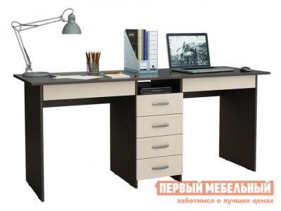 Письменный стол  Тандем-2Я (0120) Венге / Дуб Молочный МФ Мастер. Цвет: венге