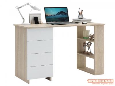 Письменный стол  Уно-5 Дуб Сонома / Белый МФ Мастер. Цвет: белый