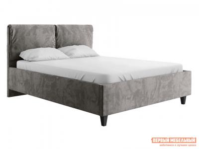 Двуспальная кровать  Лаура ПМ Серый, велюр, 180х200 см Первый Мебельный. Цвет: серый