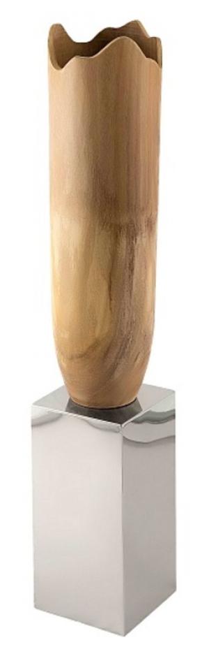Ваза напольная wooden vase on stainless steel pillar (m-style) бронзовый 25x160x25 см. M-style. Цвет: бронзовый